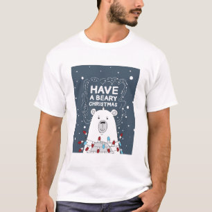 Heb een Beary Beer van het Kerstpodium T-shirt
