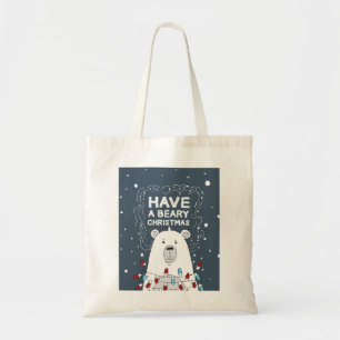 Heb een Beary Christmas Polar Beer Art Illustratie Tote Bag
