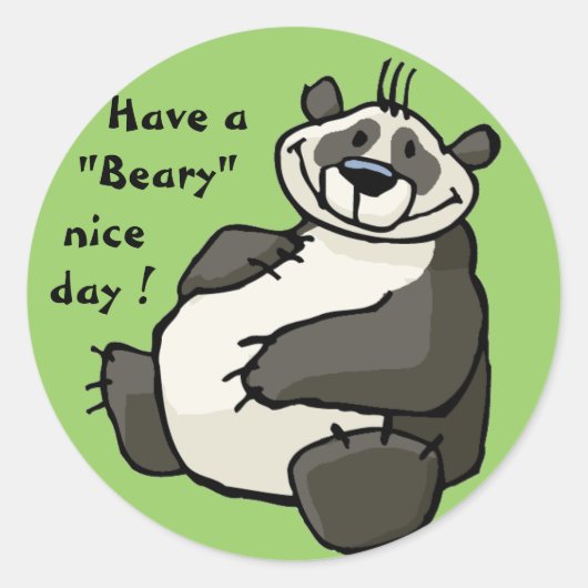 Heb een beary leuke dag ronde sticker (Voorkant)