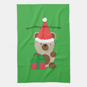 Heb een Beer voor vrolijk kerstfeest Theedoek