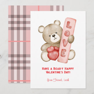 Heb een Beer-Y Happy Valentine's Day Classroom Feestdagenkaart