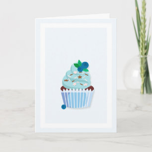 Heb een BERRY Happy Birthday Blueberry Cupcake Kaart
