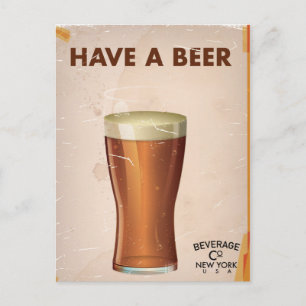 Heb een biertje vintage barposter briefkaart
