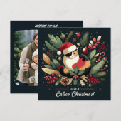 Heb een Calico kerst Feestdagenkaart (Voorkant / Achterkant)