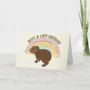 Heb een Capy Birthday Cute Baby Cabybara Kaart