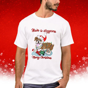 Heb een Dogwent Merry Kerstbulldog Xmas lampje T-shirt