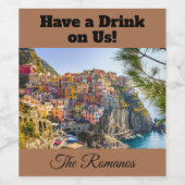 Heb een Drink op ons! Custom Wijn Etiket (Enkel label)