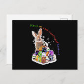 Heb een eitjes-cefale Pasen! Pasen Bunny Eggs Briefkaart (Voorkant / Achterkant)