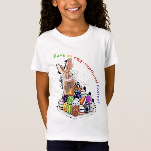 Heb een eitjes-cefale Pasen! Pasen Bunny Eggs T-shirt (Voorkant)