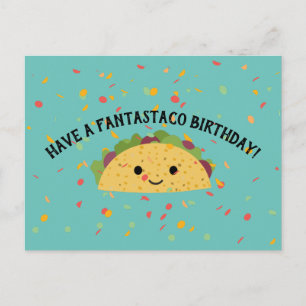 Heb een Fantastaco Birthday Cute Kawaii Taco Briefkaart