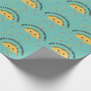 Heb een Fantastaco Birthday Cute kawaii Taco Cadeaupapier