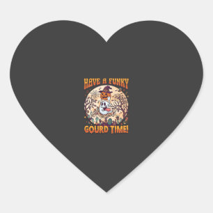 Heb een funky pompoen tijd halloween geest pompoen hart sticker