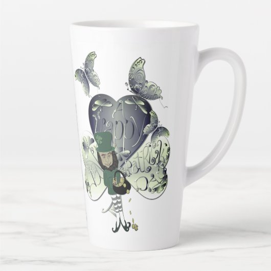 "Heb een gelukkige St. Patrick's Day" Leprechaun Latte Mok (Rechts)