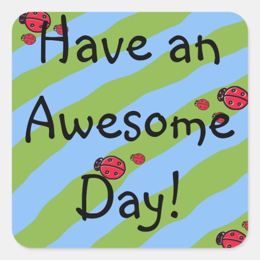 "Heb een Geweldige Dag" Sticker Ladybug (Voorkant)