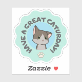 Heb een geweldige zaterdag! cartoon manga cat cont sticker