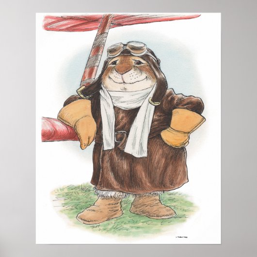 "Heb een goede dag, Ace" Pilot Rabbit print (Voorkant)