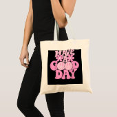Heb een goede dag met Retro Smile Face Happy Face  Tote Bag (Voorkant (product))