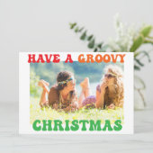Heb een Groovy-kerstkaart voor hippie (Staand voorkant)