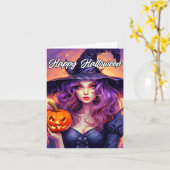 Heb een Happy Halloween Kaart (Gele Bloem)