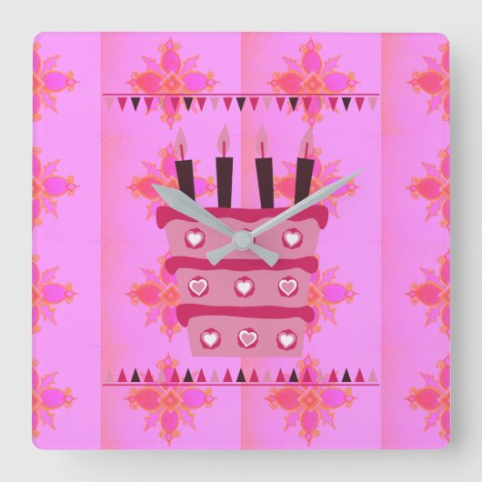 Heb een heerlijke verjaardag vierkante klok (Voorkant)