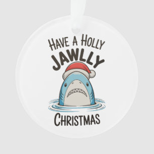 Heb een heilige Kerstmis Haai Kerstman Hoed Ornament