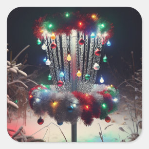 Heb een Holly Jolly Disc-mas! Humor voor Kerstmis Vierkante Sticker
