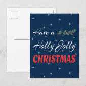 Heb een Holly Jolly Kerstmis Feestdagenkaart (Voorkant / Achterkant)