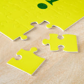 Heb een hoppy Day Cute Cartoon Frogs Green Yellow Legpuzzel (Zijkant)