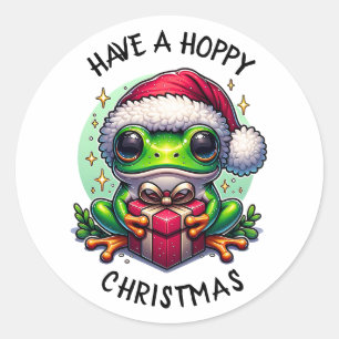 Heb een hoppy kerst Kikkerbilletjes Ronde Sticker