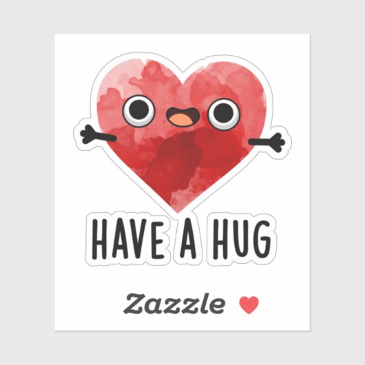Heb een Hug Funny Heart Pun Sticker (Vel)
