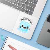 Heb een Ice Day Grappige Ice Cube Pun Sticker (Laptop met iPhone)