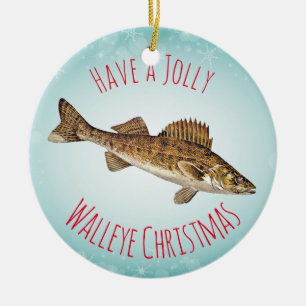 "Heb een Jolly Walleye Kerstmis" Keramisch Ornament