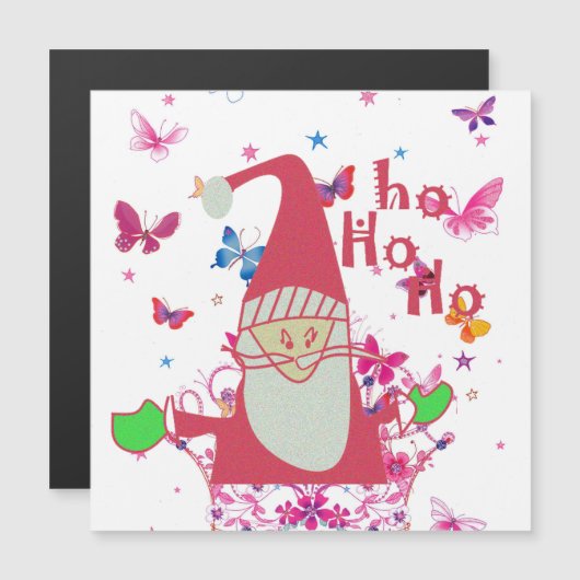 Heb een kleurrijke Hohoho liefdevolle kerstvlinder (Voorkant / Achterkant)