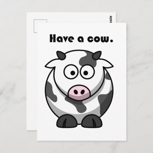Heb een Koe Dairy Holstein Funny Pun Cartoon Briefkaart (Voorkant / Achterkant)