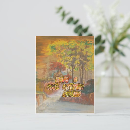 Heb een koele herfstseizoen Art Print Briefkaart (Staand voorkant)