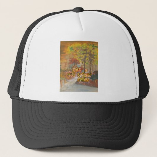 Heb een koele herfstseizoen Art Print Trucker Pet (Voorkant)