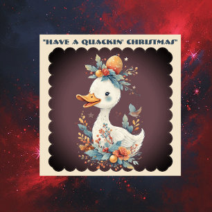 Heb een Kwakend Kerstfeest Eend Whimsical Stout Sticker