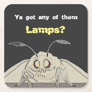 Heb een Lamp Moth Meme Vierkante Kartonnen Onderzetter