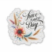 Heb een leuke dag bloem sticker (Voorkant)