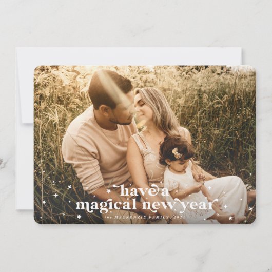 Heb een Magical New Year Fotokaart Aankondiging (Voorkant)
