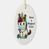 Heb een Magical Yule Unicorn Keramisch Ornament (Rechts)