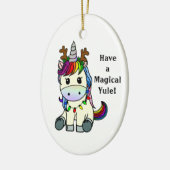 Heb een Magical Yule Unicorn Keramisch Ornament (Links)