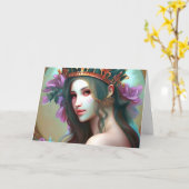 Heb een magische verjaardag |  Etherische Vrouw Kaart (Gele Bloem)