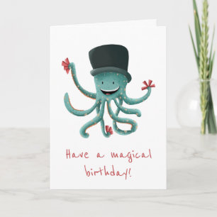 Heb een magische verjaardag van Octopus Magicische Kaart