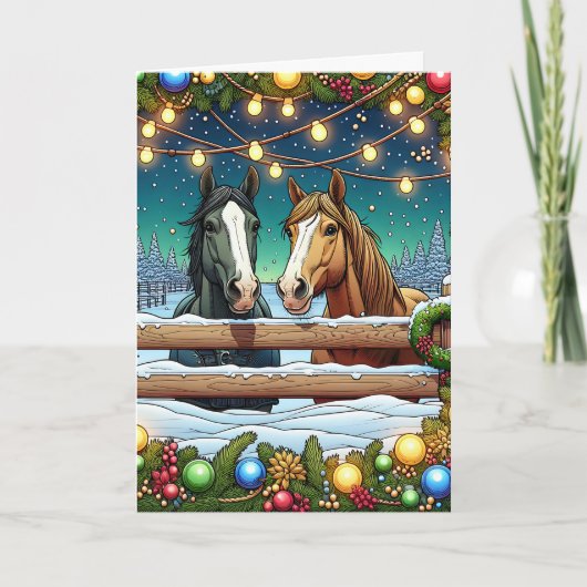 Heb een Mare-y kerst | paardenwoordspeling Kaart (Voorkant)