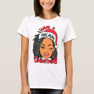 Heb een Melanin-kerst-zwart meisje met een magisch T-shirt