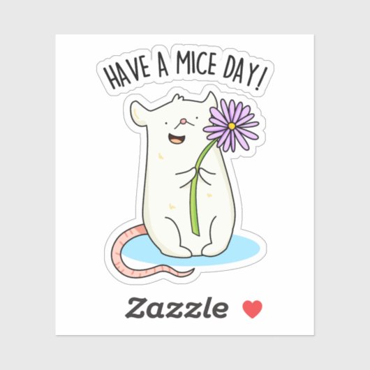 Heb een Mice Day Funny Mouse Pun Sticker (Vel)