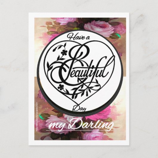 Heb een 'Mooie' Dag Handgetekend &....  Ansichtkaa Briefkaart (Voorkant)