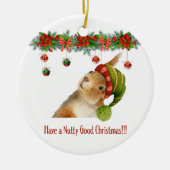 Heb een Nutty Good Christmas Squirrel Custom Year Keramisch Ornament (Voorkant)