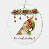 Heb een Nutty Good Christmas Squirrel Custom Year Keramisch Ornament (Links)